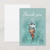 Merci Aquarelle Kingfisher Oiseau Nature Art (Devant / Derrière)