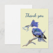 Merci Aquarelle Kingfisher Oiseau Nature Art (Devant / Derrière)