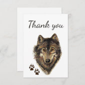 Merci Aquarelle Loup et traces Faune animale (Devant / Derrière)