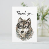 Merci Aquarelle Loup Loups Animal Nature art (Debout devant)