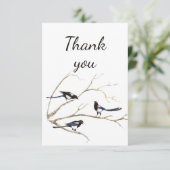 Merci Aquarelle Magpie Jardin Oiseau Animal (Debout devant)