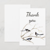 Merci Aquarelle Magpie Jardin Oiseau Animal (Devant / Derrière)