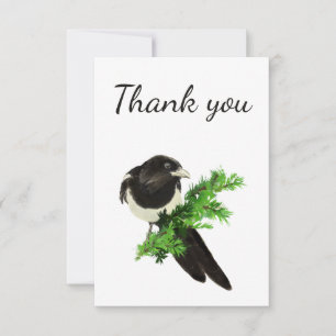Merci Aquarelle Magpie Jardin Oiseau Animal