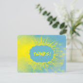 MERCI ! Aquarelle main Sun Rays jaune bleu (Debout devant)