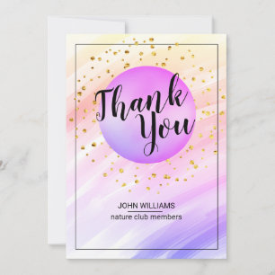 Merci Aquarelle Nature Violet Parties scintillant