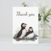 Merci Aquarelle Oiseaux de Puffin Blanc à l'intéri (Debout devant)