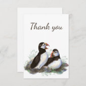 Merci Aquarelle Oiseaux de Puffin Blanc à l'intéri (Devant / Derrière)