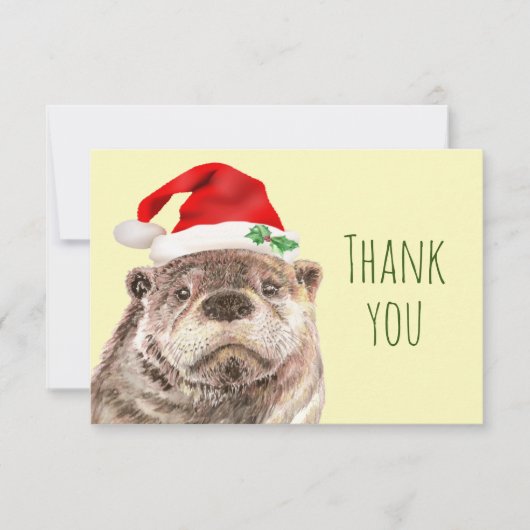 Merci Aquarelle Otter de Noël Fun Animal (Devant)