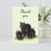 Merci Aquarelle Ours noir Nature animale (Debout devant)