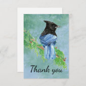 Merci Aquarelle Stellar Jay Bird (Devant / Derrière)