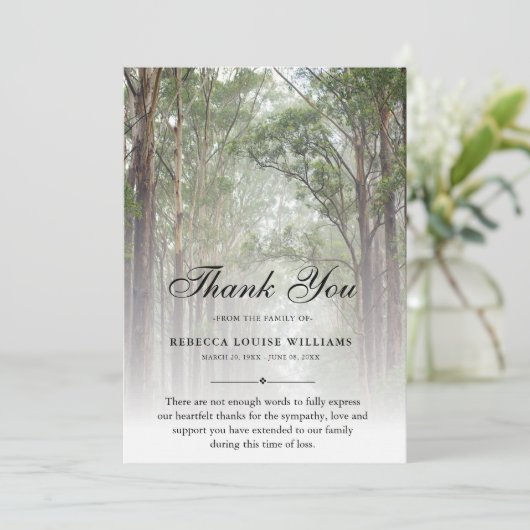 Merci Arbres funéraires Photo Sympathie Grief (Debout devant)