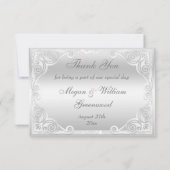 Merci argenté élégant de mariage damassé (Dos)