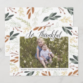 Merci au Carte photo de Thanksgiving (Devant / Derrière)