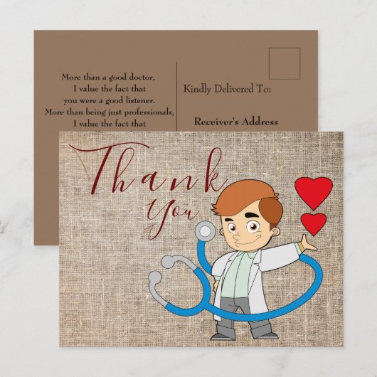 Merci au médecin Carte postale (Devant / Derrière)