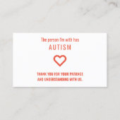 merci autisme patience remettre des cartes (Dos)