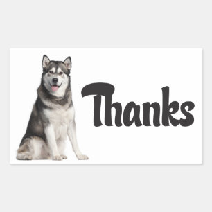 Merci Autocollant de salutation de chiot Malamute