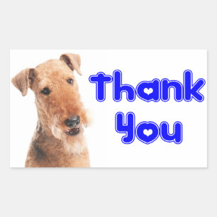 Merci Autocollant / Étiquette de chiot Airedale