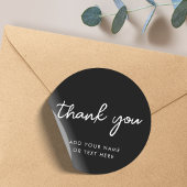 Merci Autocollant | Noir Typographique Élégant