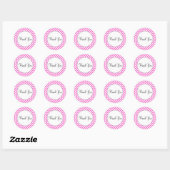 Merci Autocollant Points Blancs sur Fond Rose (Feuille)