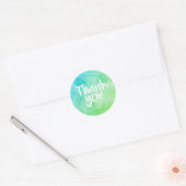 Merci autocollant vert brillant aquarelle (Enveloppe)