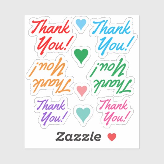 "Merci !" Autocollants (Feuille)