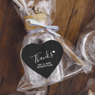 Merci autocollants de remerciement mariage coeur n