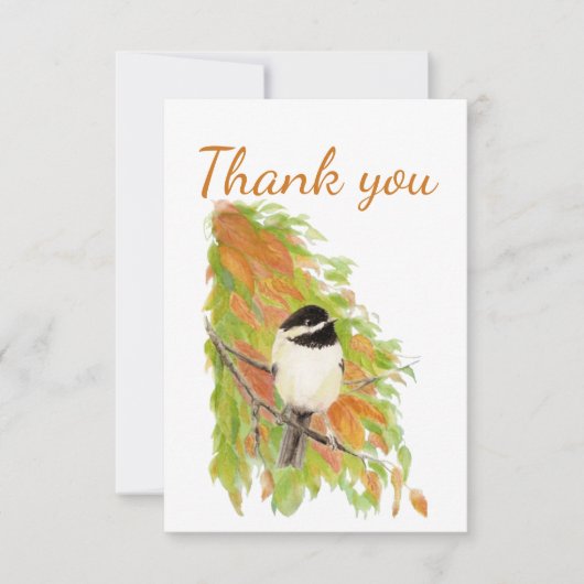 Merci Automne Chickadee Bird Art Nature (Devant)