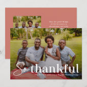 Merci aux Cartes photos de Thanksgiving (Devant / Derrière)