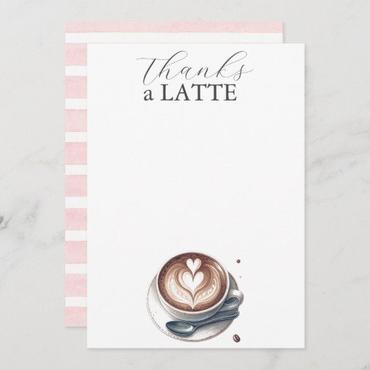 Merci Aux Cartes pour notes Amateurs De Café Latte (Devant / Derrière)