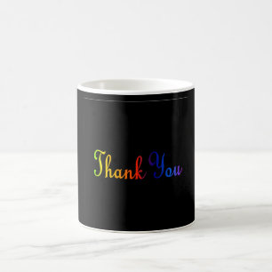 Merci avec Arc-en-ciel Couleurs café Mug
