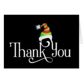 Merci avec Casquette de Noël rouge et vert (Devant horizontal)