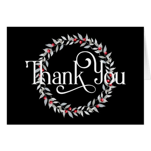 Merci avec couronne gris avec baies rouges (Devant horizontal)