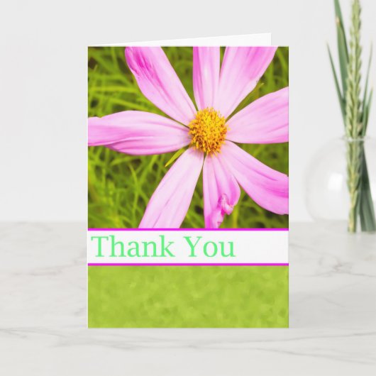 Merci avec fleur de Cosmos rose (Devant)