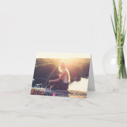 Merci Avec Une Carte De Note De Photo Coeur Grad (Devant)