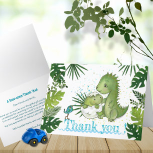 Merci Baby Boy Dino Card - Verdure tropicale