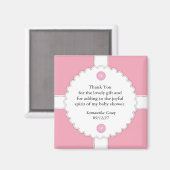 Merci Baby shower Dantel Magnet (Recto/Verso)