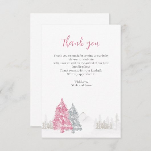Merci Baby shower d'hiver (Devant / Derrière)