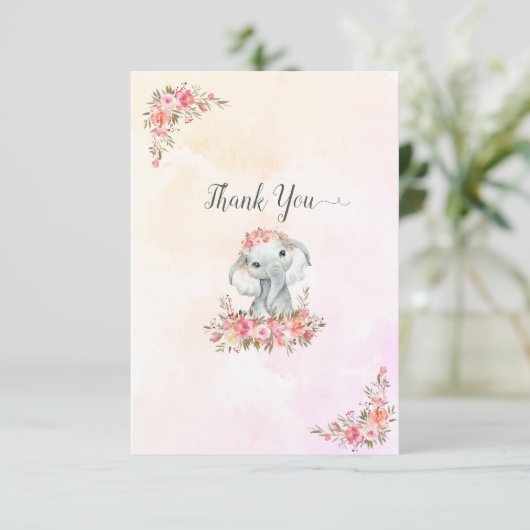 Merci Baby shower éléphant (Debout devant)