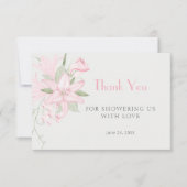 Merci Baby shower Feuille rose Lily vert (Devant)