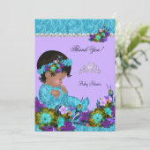 Merci Baby shower fille Turquoise bleu pourpre (Debout devant)