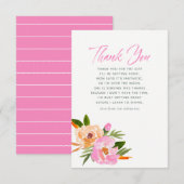 Merci Baby shower fleur sauvage rose (Devant / Derrière)