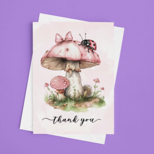 Merci Baby shower Ladybug Champignon