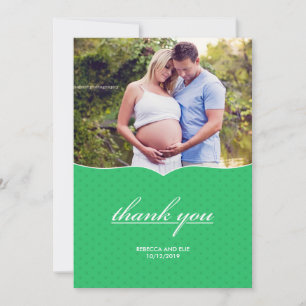 Merci Baby shower photo carte plat