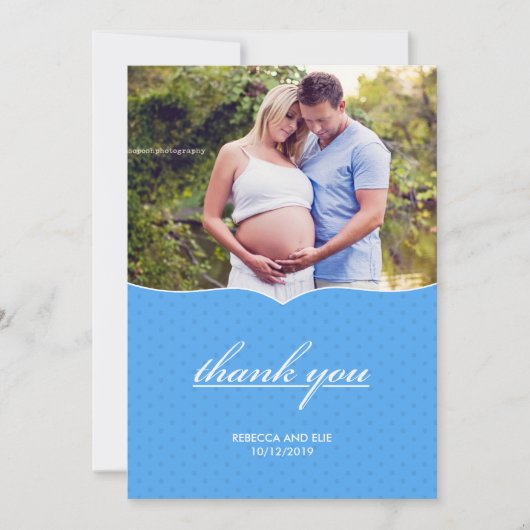 Merci Baby shower photo carte plat (Devant)
