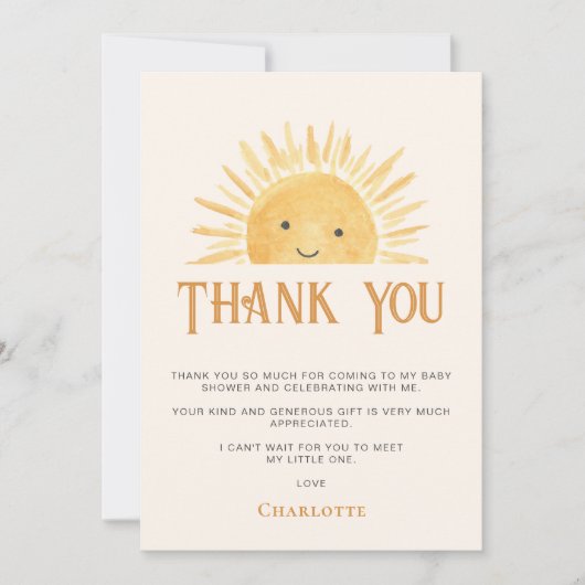 Merci Baby shower Sun (Devant)