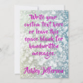 Merci "Baisers" rose personnalisé (Dos)