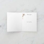 Merci Baptême Croix rose Dentelle fille (Intérieur)