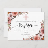 Merci Baptême de fille rose florale (Devant)