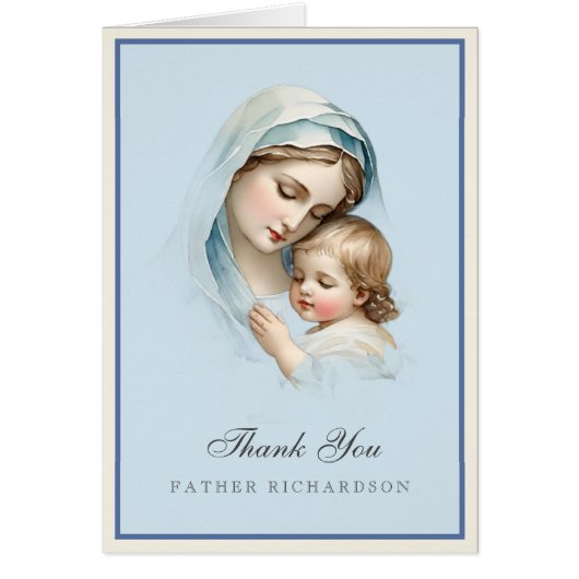 Merci baptismal bébé pour prêtre (Devant)