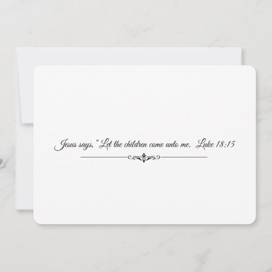 Merci baptismal d'anges gardien de bébé (Dos)